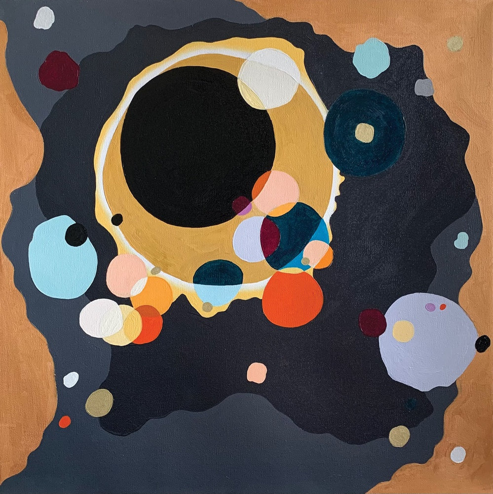 Cravate En Soie Kandinsky Several Circles - Brochier Soieries - Noir - Neuf Avec étiquettes - Fabriqué En France