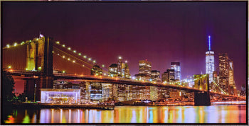Panoramic view of Brooklyn Bridge and Lower Manhattan