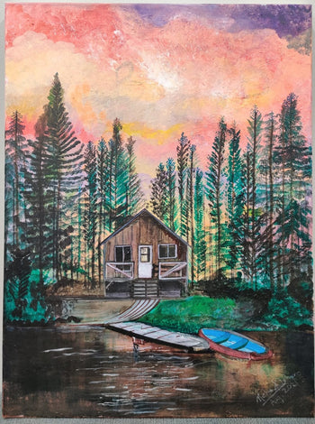 Cabin on a lake