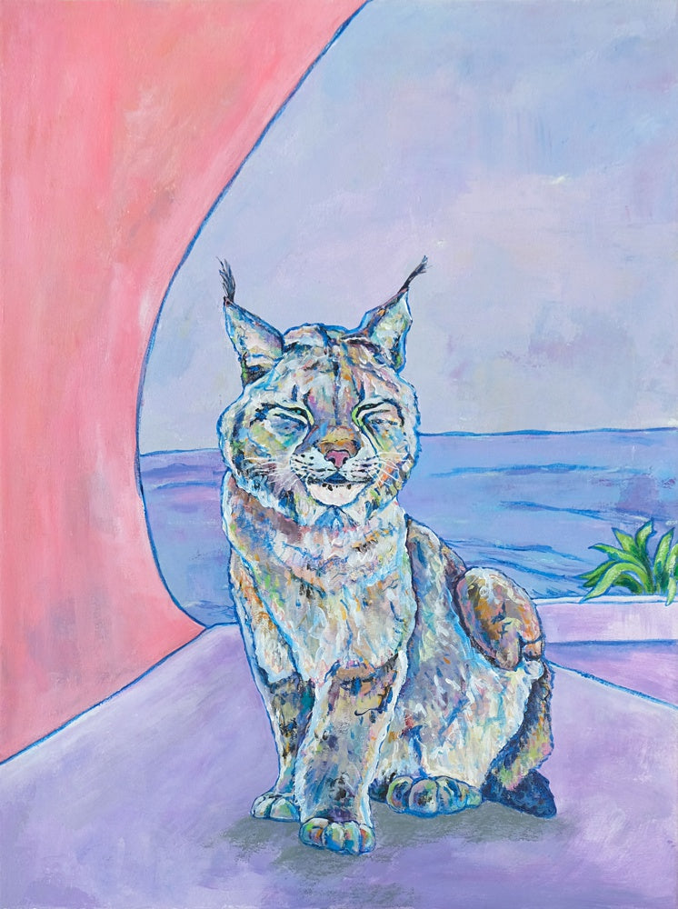 Lynx on the Pink Balcony | helloart