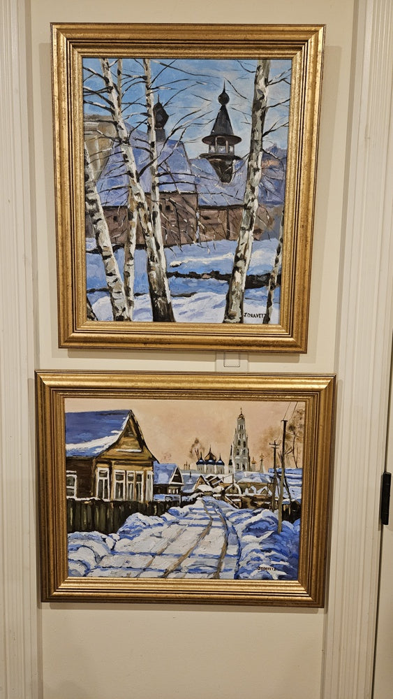 Birch trees with heavy snow