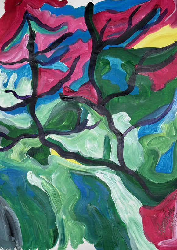 Spring Tree Red and Pink