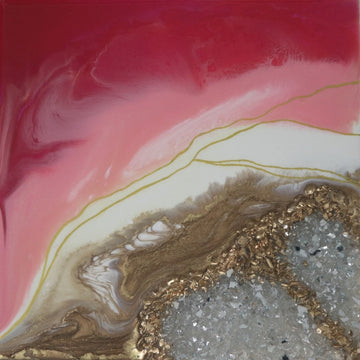 Pink and Gold geode Mini 8"X8"