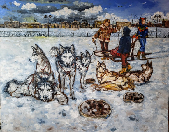 Dog sled ride in Christie Pits