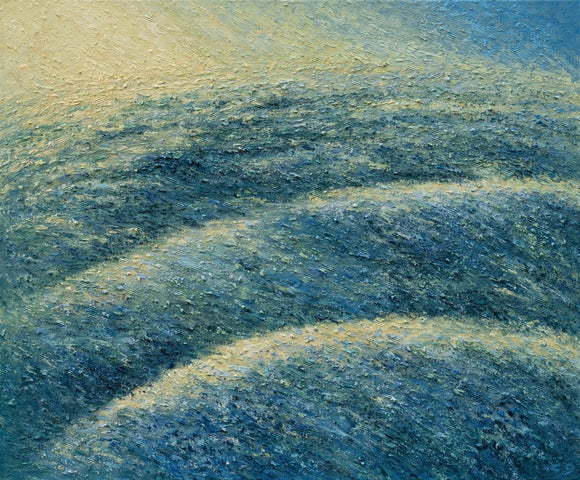 Rolling waves in yellow and blue