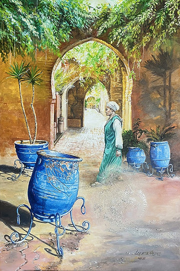 Marjorelle Blue Pots, Marrakech