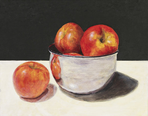 Still Life: Red Apples Silver Bowl Two