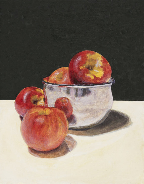 Still Life: Red Apples Silver Bowl Three