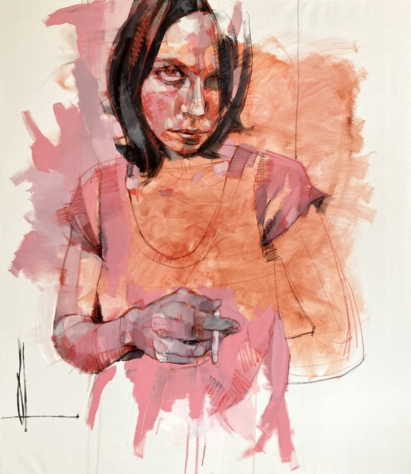 Young Woman Holding a Cigarette