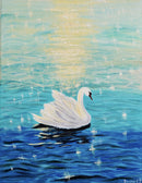 Graceful Glide on Shimmering Blue.-1