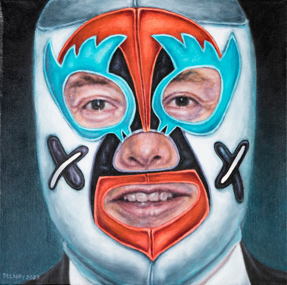 Wrestling Mask Portrait of Elon Musk