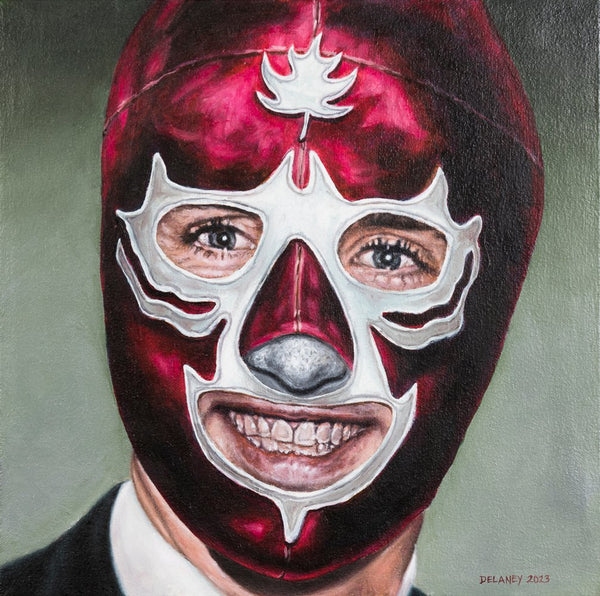 Wrestling Mask Portrait of Justin Trudeau
