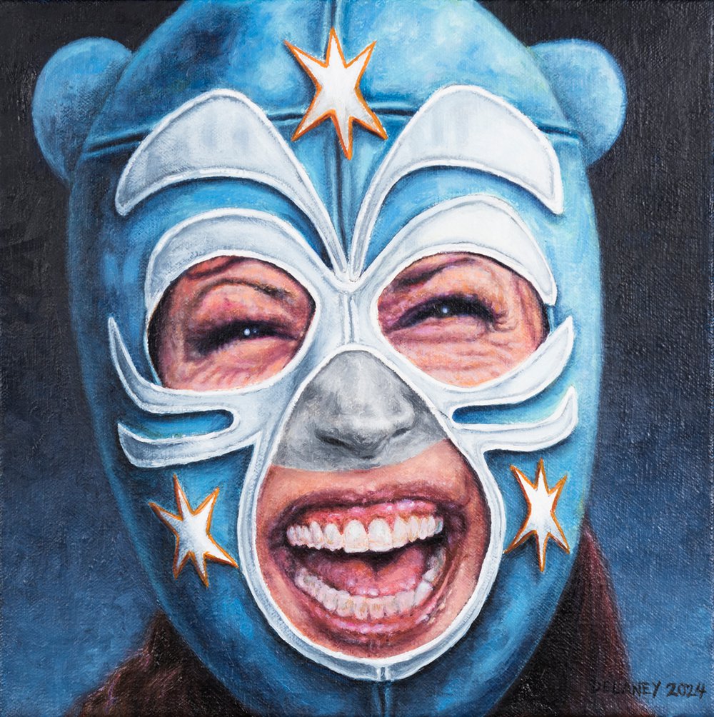 Wrestling Mask Portrait of Kamala Harris | helloart