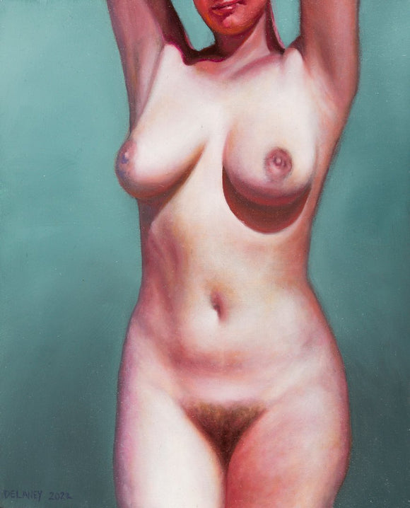 Nude Figure with Arms Raised