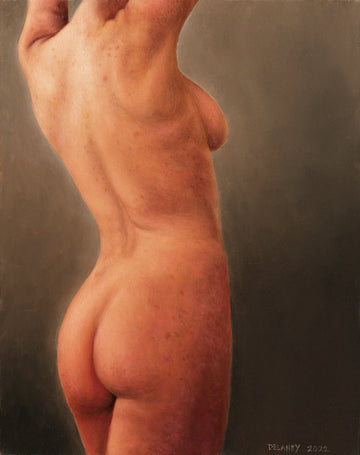 Nude Figure: Side & Dorsal View with Raised Arms