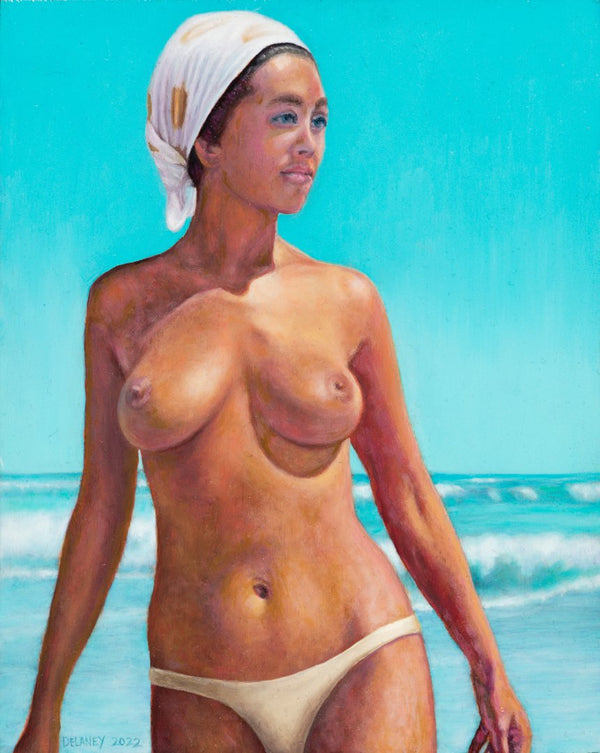 Nude Figure: Woman With White Head Scarf