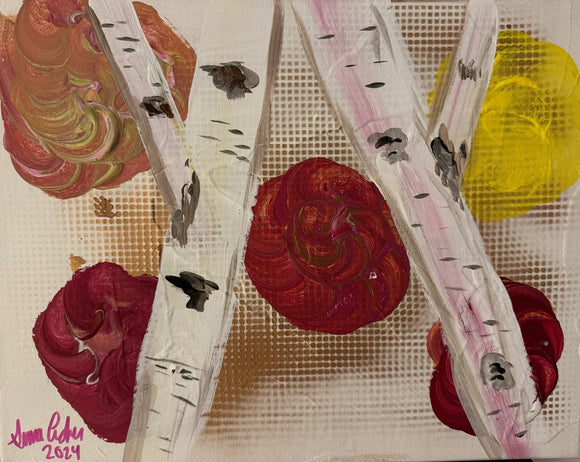 Birch Trees - Yellow Red and Orange