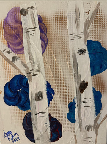 Birch Trees - Blue and Purple