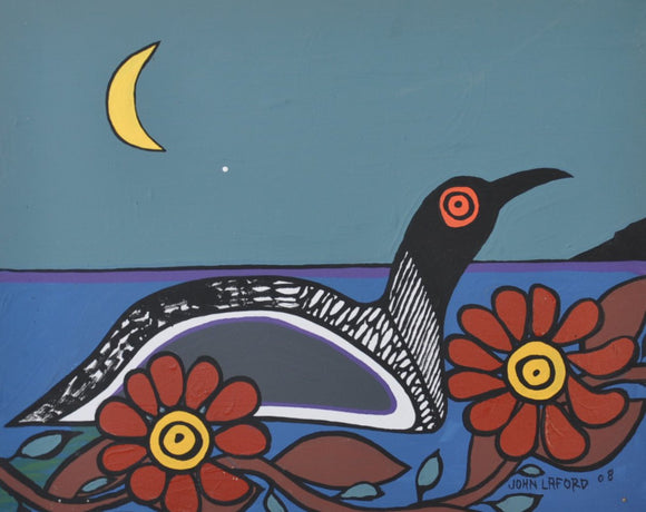 Loon and the Young Moon
