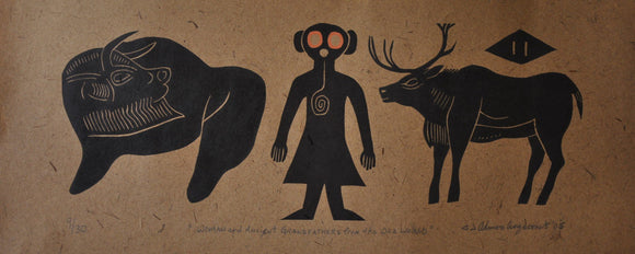 Woman and Ancient Gradnfathers from the Old World