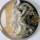 Black and gold round tray-1
