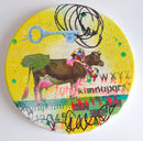 Rainbow Cow animal tondo-1