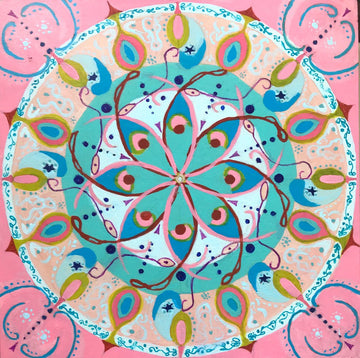 Pink and Turquoise Mandala