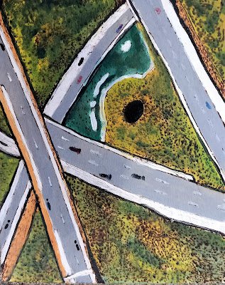 BIRD'S EYE VIEW OF HIGHWAY RAMPS