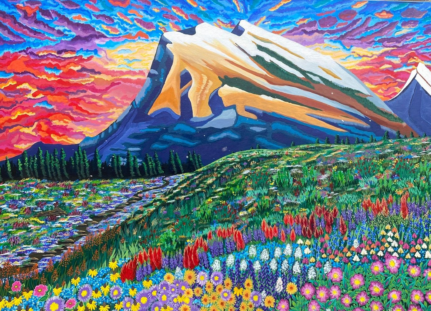 Spring Erupts on Mount Rundle | helloart