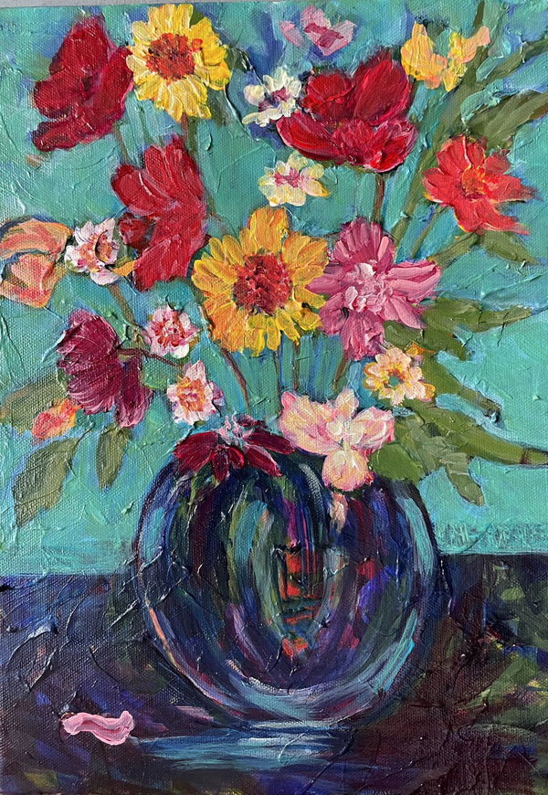 VASE ON TEAL