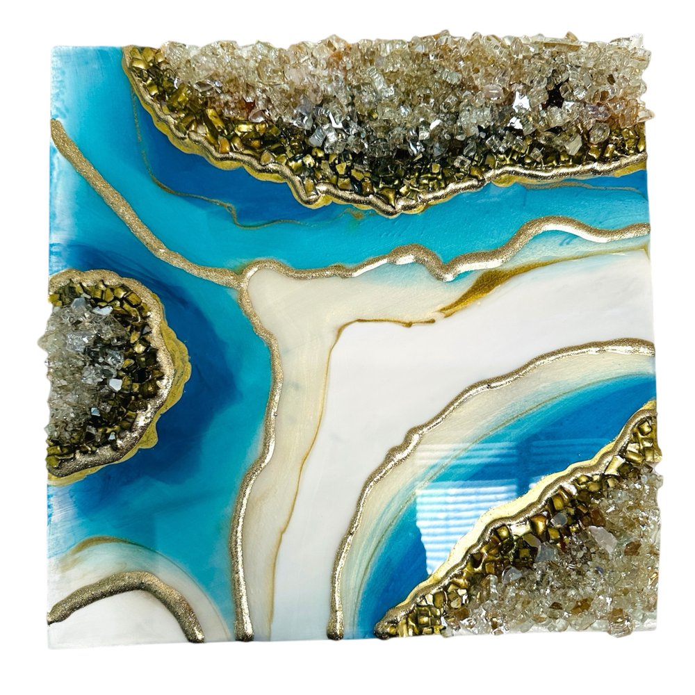 Geode art using resin