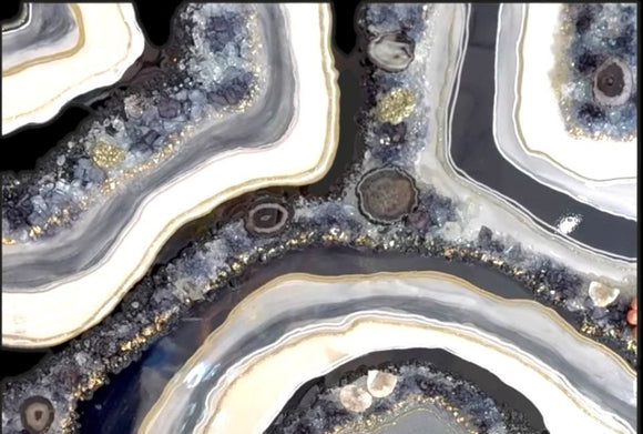 Black and white Geode Art
