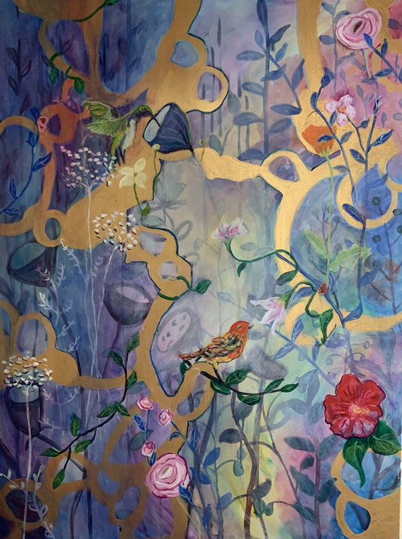 Garden in mist