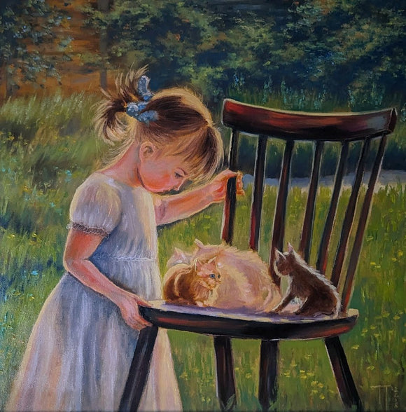 Sunny Days in the Garden: A Playful Scene with Kittens