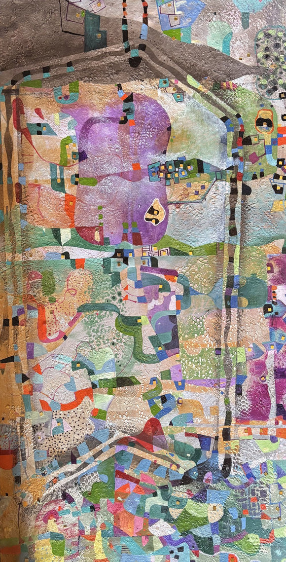 maps in silver and violet