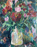 Peonies in a White Vase-1
