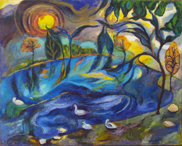 Ducks by the Pond