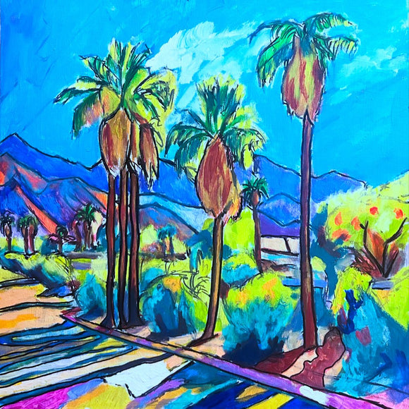 Sunlit palms