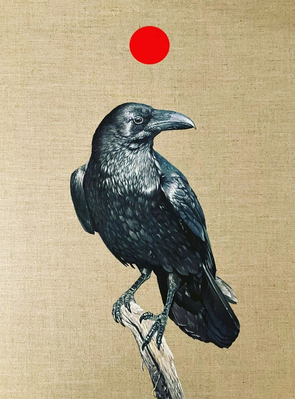 Crow With Red Dot