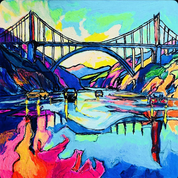 Vibrant bridge in bixby