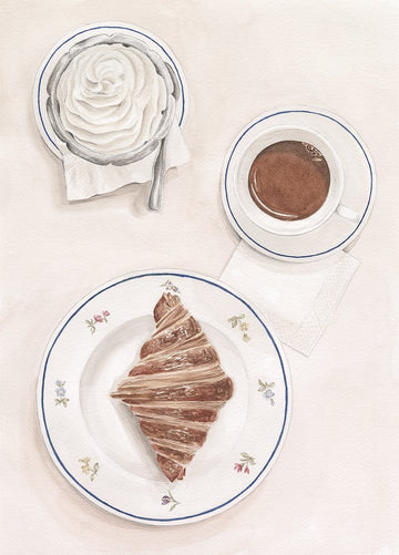 Croissant and Hot Chocolate