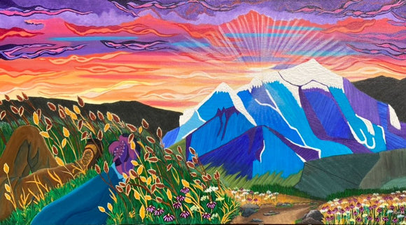 Watching the sunrise over Temple Mountain