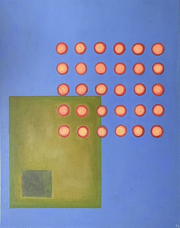 Circles and Square on Blue