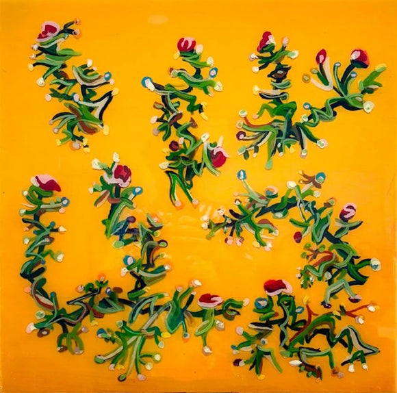 flowers on yellow
