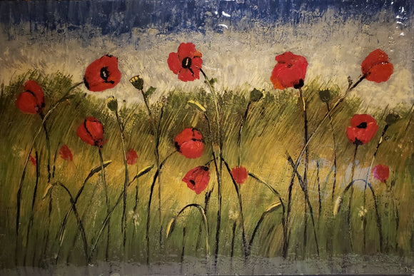 Landscape, poppy seeds,