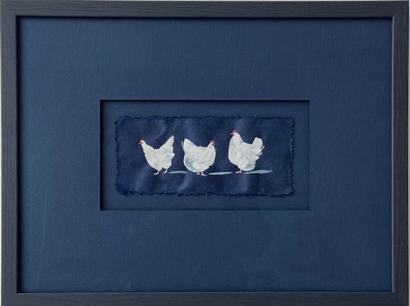 Three White Hens
