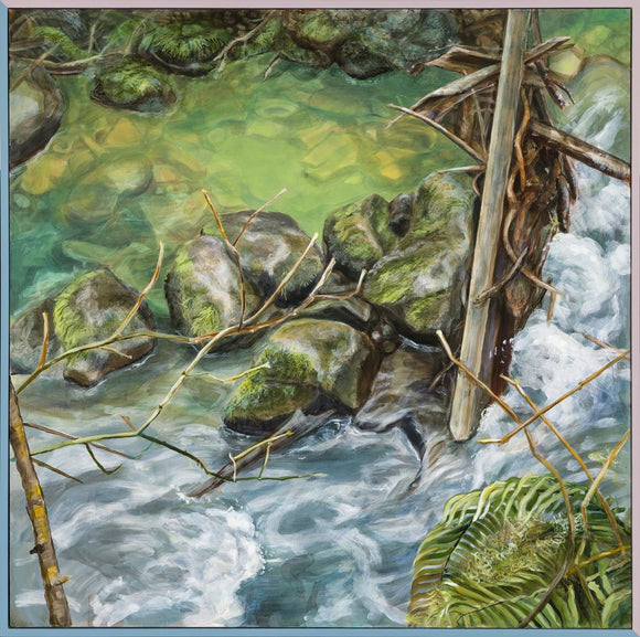 Next to the rush, quiet pools form