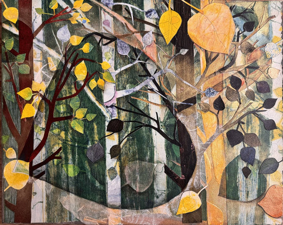 Perspective (aspen leaves with trees)