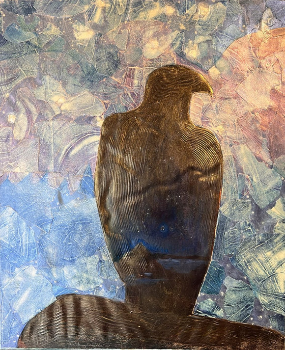 Watching Over Us (hawk against a blanket of stars)