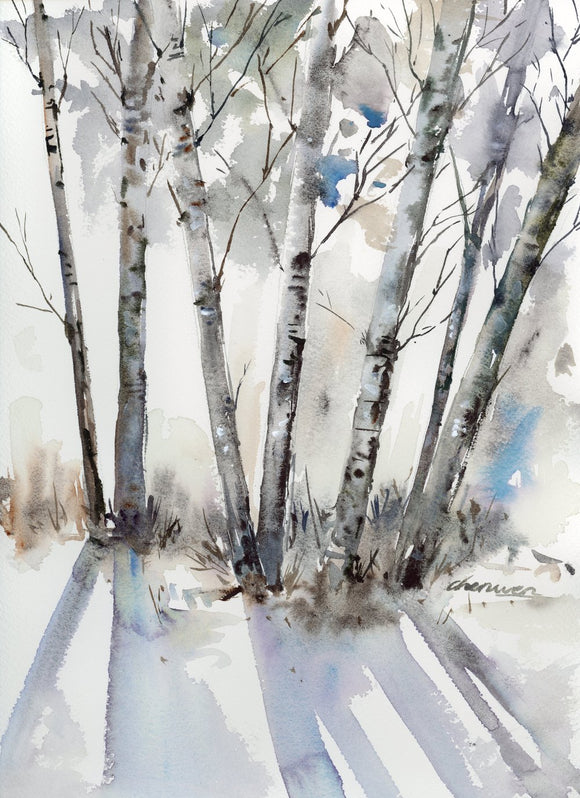 Winter Trees With Shadow #2